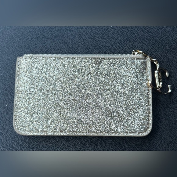 Jimmy Choo Gold Glitter Card Case - Picture 2 of 4
